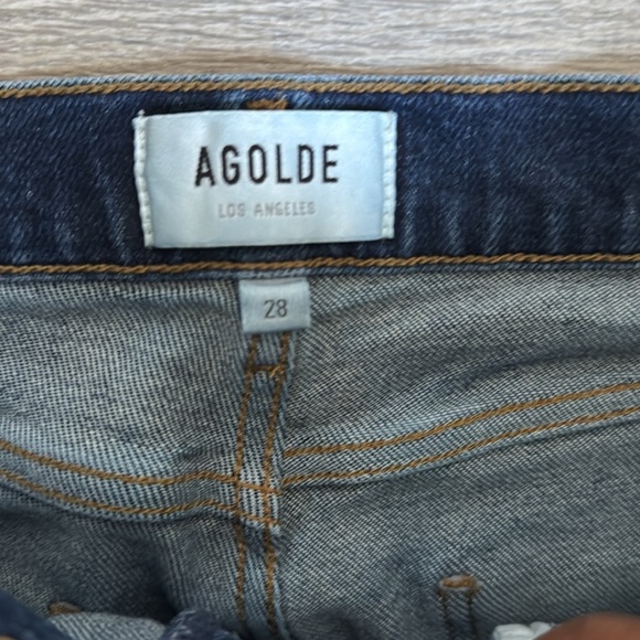 Agolde Nico High Rise Slim Denim Jeans in Fixation - Picture 7 of 13